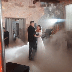Wedding dance floor moment in rural Belarus