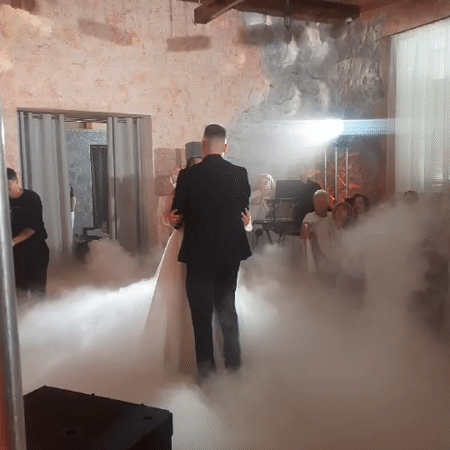 Wedding dance floor moment in rural Belarus
