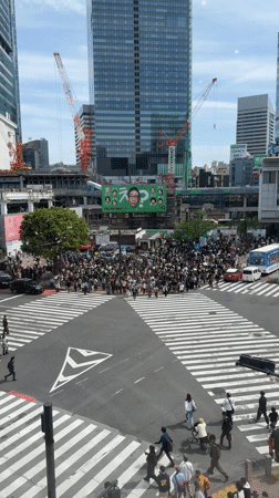 Normal morning activity documented at Tokyo's Shibuya Crossing