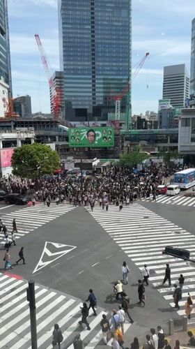 Normal morning activity documented at Tokyo's Shibuya Crossing