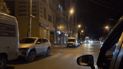 Nighttime cityscape documented in Tbilisi, Georgia