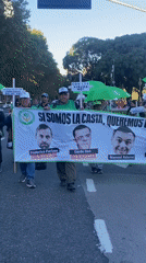 Protest march documented on Buenos Aires street