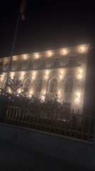 Quiet nighttime streets in Yerevan, Armenia