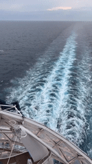 Ship travels through choppy waters off Florida coast