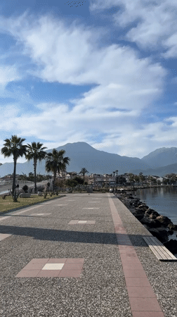 Morning coastal pathway documented in Fethiye, Turkey