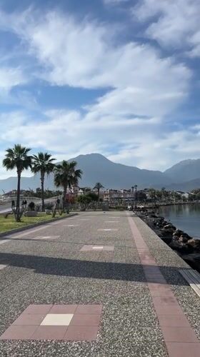 Morning coastal pathway documented in Fethiye, Turkey