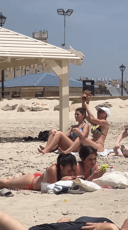 Beach recreation activities observed at Kiryat Yam, Israel
