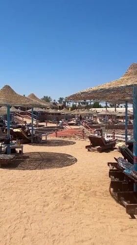 Sunny beach day at Sharm El Sheikh resort