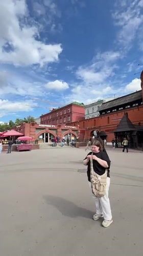 Crowds and selfies at Moscow's Old Tower plaza