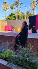 Outdoor theatrical performance features diverse cast in Sanremo