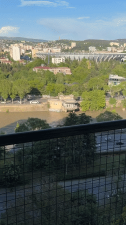 Tbilisi resident documents flooding river, indoor art displays