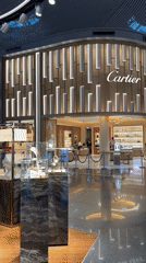 Cartier store front at Istanbul Airport, multiple angles