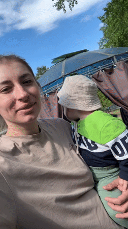 Family gathering with outdoor activities and meal in Russian village