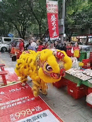 Lion dance performance observed in Yuzhong District, China