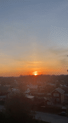 Evening life captured in Chaikovsky during sunset hour