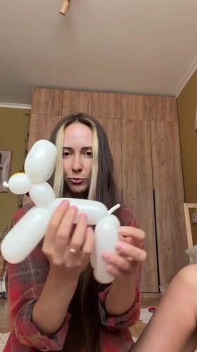 Balloon dog and parrot hangout in Khimki