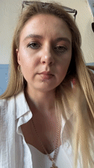 Blonde woman documented in 28 personal photos across 4-hour timespan