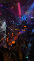 Aerial view captures busy Sofia nightclub scene