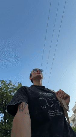 Woman in dopamine shirt recorded walking, lying on Pleven sidewalk