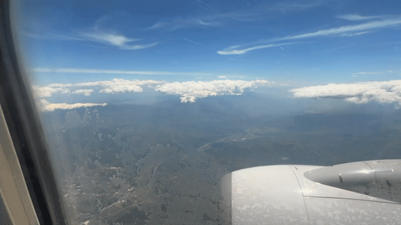 Aerial view captures snow-capped mountains over North Macedonia