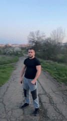 Man spotted on cracked path in Burgas, Bulgaria