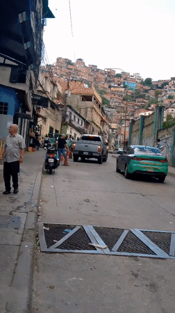 Street life and hillside neighborhoods in Caracas, El Valle