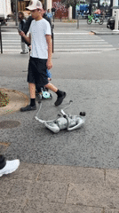 Robot dog malfunctions on Paris street as pedestrians pass