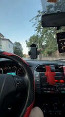 Car ride through Vratsa streets from driver perspective