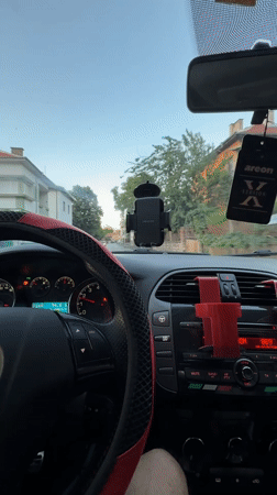 Car ride through Vratsa streets from driver perspective