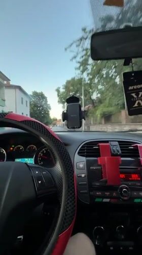 Car ride through Vratsa streets from driver perspective