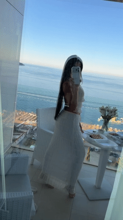 Women document dining and selfies on Montenegro coast balconies
