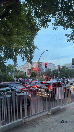 Sports fans celebrate with fireworks in Paris streets