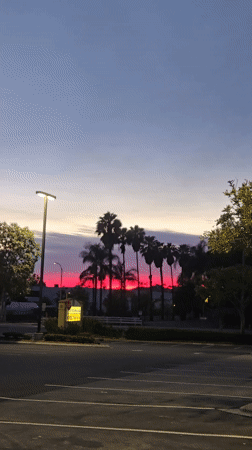 Red sunset observed in San Marcos parking lot