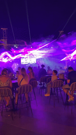 Laser-lit night event at an outdoor venue in Kemer
