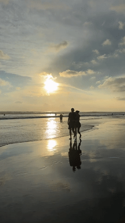 Sunset strolls and footprints captured at Kuta Beach