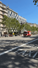 Fire truck responds to emergency call in Barcelona