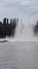 Flyboarding and water sports on a Moscow lake