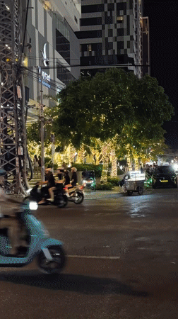 LED-lit pedicabs operate on decorated Nha Trang streets
