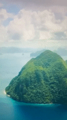 Aerial tour of a tropical island with a fire truck detour