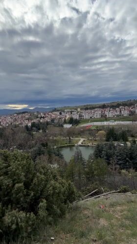 Panoramic views capture Sandanski town and sports stadium