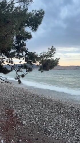Sunset evening scenes captured along Bar Montenegro's Adriatic coastline