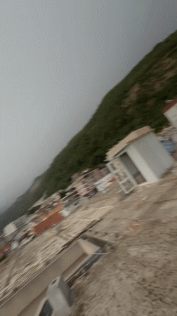 Stormy skies over Budva, filmed from a rooftop