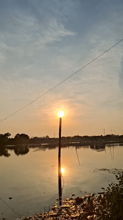 Wooden water structures photographed in Lhokseumawe, Indonesia