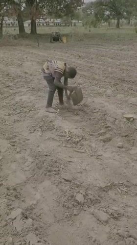 Farmers work fields with hand tools in Mararaba, Nigeria