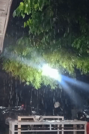 Heavy overnight rain across an outdoor spot in Lhokseumawe