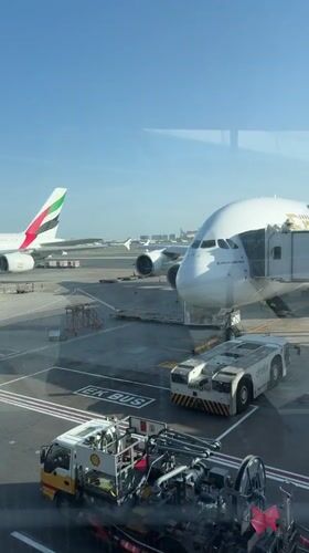 Emirates Flight Boarding Captured at Dubai International Airport