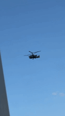 Military helicopter spotted flying over Krasnodar, Russia