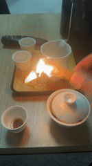 Evening tea ceremony with palo santo and pets in Belarus