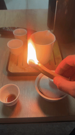 Evening tea ceremony with palo santo and pets in Belarus