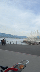 Late-night waterfront activity documented around Vancouver's Canada Place district
